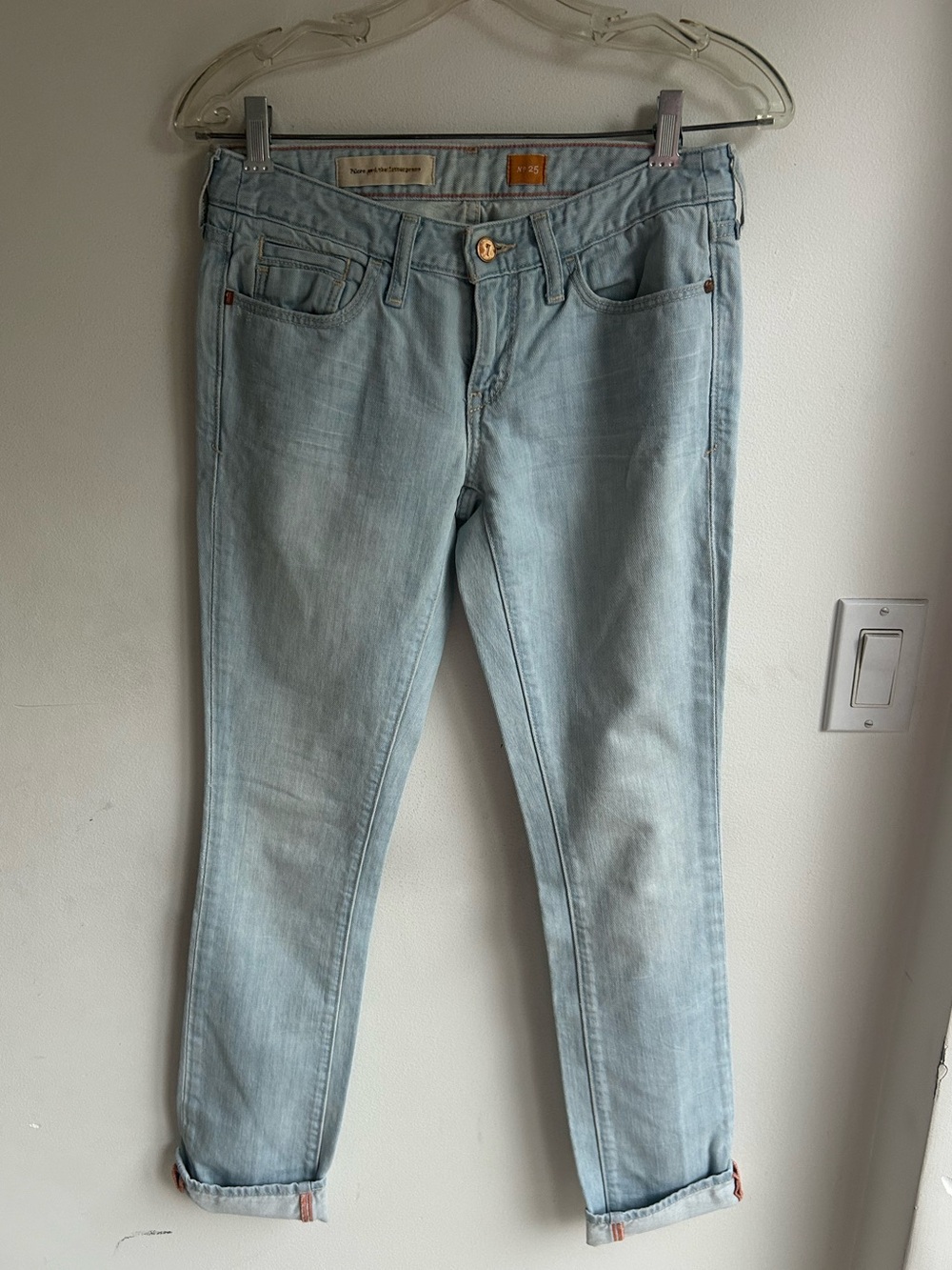 Pilcro and the Letterpress light wash denim jeans- from Anthropologie Sz 25